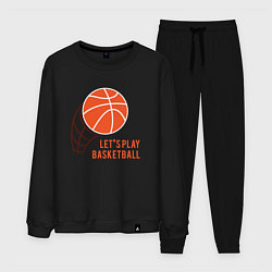 Костюм хлопковый мужской Play Basketball, цвет: черный