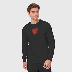 Костюм хлопковый мужской Отпечатки в виде сердца, цвет: черный — фото 2