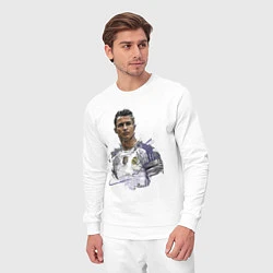 Костюм хлопковый мужской Cristiano Ronaldo Manchester United Portugal, цвет: белый — фото 2