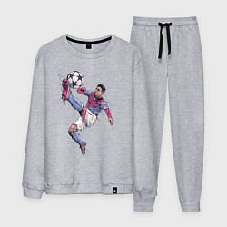 Костюм хлопковый мужской Messi Barcelona Argentina, цвет: меланж