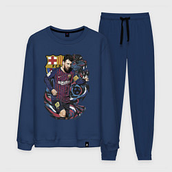 Костюм хлопковый мужской Messi Barcelona Argentina Striker, цвет: тёмно-синий