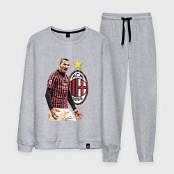 Костюм хлопковый мужской Zlatan Ibrahimovic Milan Italy, цвет: меланж