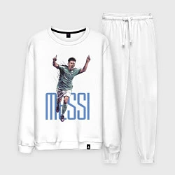 Костюм хлопковый мужской Lionel Messi Barcelona Argentina Striker!, цвет: белый