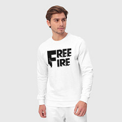 Костюм хлопковый мужской Free Fire big logo, цвет: белый — фото 2
