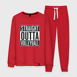 Костюм хлопковый мужской Straight Outta Volleyball, цвет: красный