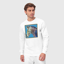 Костюм хлопковый мужской Зебра, Энди Уорхол, цвет: белый — фото 2
