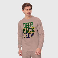 Костюм хлопковый мужской Deer Pack Crew, цвет: пыльно-розовый — фото 2