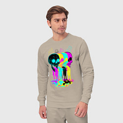 Костюм хлопковый мужской 4 ЧЕРЕПА SKULLS NEON, цвет: миндальный — фото 2