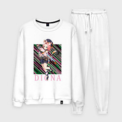 Костюм хлопковый мужской Диона Genshin Impact, цвет: белый