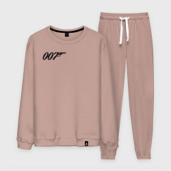 Костюм хлопковый мужской 007 лого, цвет: пыльно-розовый