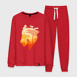 Костюм хлопковый мужской Africa - Lion, цвет: красный