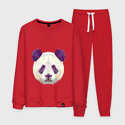 Костюм хлопковый мужской Фиолетовая панда, цвет: красный