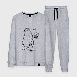 Костюм хлопковый мужской Курьер - Медведь и Трактор 2, цвет: меланж
