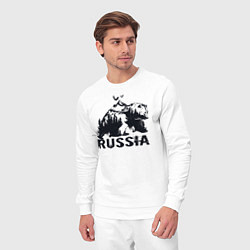 Костюм хлопковый мужской Russian bear, цвет: белый — фото 2