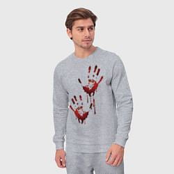 Костюм хлопковый мужской Следы, цвет: меланж — фото 2