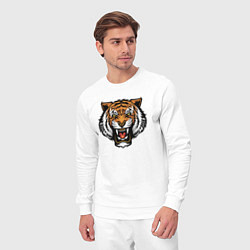 Костюм хлопковый мужской Angry Tiger, цвет: белый — фото 2