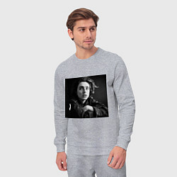 Костюм хлопковый мужской Timothee Chalamet, цвет: меланж — фото 2