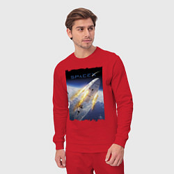 Костюм хлопковый мужской Путешествие к звёздам, Space X, цвет: красный — фото 2