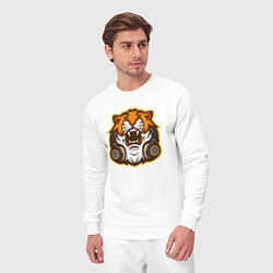 Костюм хлопковый мужской Tiger Music, цвет: белый — фото 2