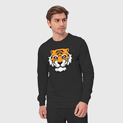 Костюм хлопковый мужской Забавный Тигр, цвет: черный — фото 2