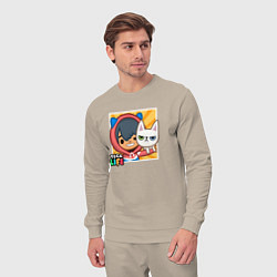 Костюм хлопковый мужской A guy and a cat Toca life, цвет: миндальный — фото 2