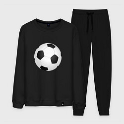 Костюм хлопковый мужской Футбольный мяч, цвет: черный