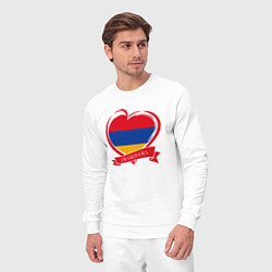 Костюм хлопковый мужской Любимая Армения, цвет: белый — фото 2