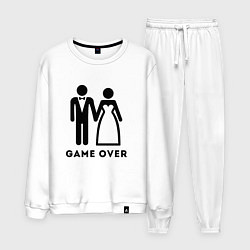 Костюм хлопковый мужской GAME OVER МОЛОДОЖЕНЫ, цвет: белый