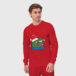 Костюм хлопковый мужской Pepe, pepe happy, Пепе хеппи, pepe happy new year, цвет: красный — фото 2