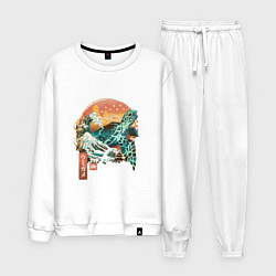 Костюм хлопковый мужской Черепаха Япония, цвет: белый