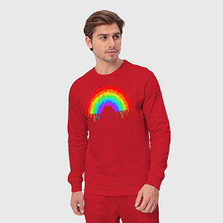Костюм хлопковый мужской Colors of rainbow, цвет: красный — фото 2