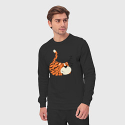 Костюм хлопковый мужской Спящий тигренок, цвет: черный — фото 2