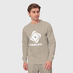 Костюм хлопковый мужской ROBLOX WHITE LOGO, цвет: миндальный — фото 2