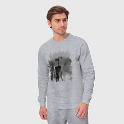 Костюм хлопковый мужской СИРЕНОГОЛОВЫЙ В ТУМАНЕ, цвет: меланж — фото 2