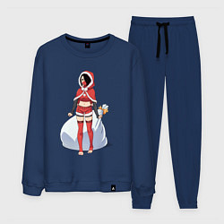 Костюм хлопковый мужской Christmas Girl, цвет: тёмно-синий