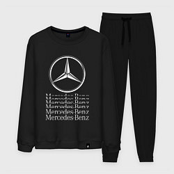 Костюм хлопковый мужской MERCEDES-BENZ МЕРСЕДЕС-БЕНЗ LOGO, цвет: черный