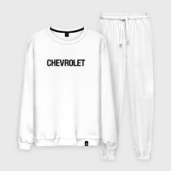 Костюм хлопковый мужской Chevrolet Лого Эмблема спина, цвет: белый