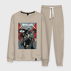 Костюм хлопковый мужской Metallica - cool dudes!, цвет: миндальный