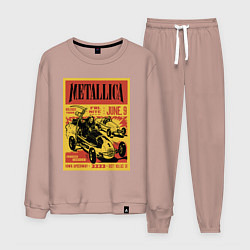 Костюм хлопковый мужской Metallica - Iowa speedway playbill, цвет: пыльно-розовый