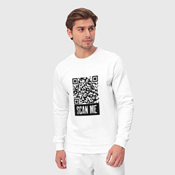 Костюм хлопковый мужской QR Scan, цвет: белый — фото 2