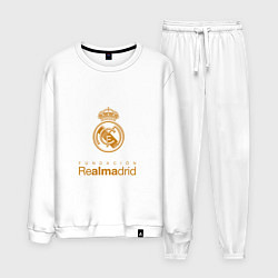 Костюм хлопковый мужской Real Madrid Logo, цвет: белый