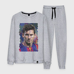 Костюм хлопковый мужской Lionel Messi - striker, Barcelona, цвет: меланж