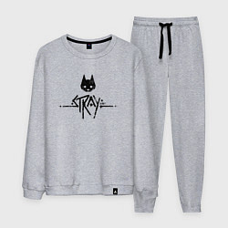 Костюм хлопковый мужской Stray: Black Logo, цвет: меланж