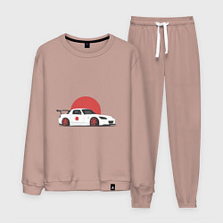Костюм хлопковый мужской Honda s 2000, цвет: пыльно-розовый