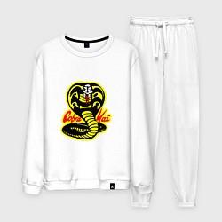 Костюм хлопковый мужской Кобра кай лого, цвет: белый