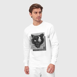 Костюм хлопковый мужской Коллекция Get inspired! Большая кошка Абстракция f, цвет: белый — фото 2