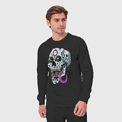 Костюм хлопковый мужской Art skull 2022, цвет: черный — фото 2