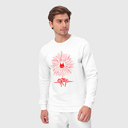 Костюм хлопковый мужской Stray Logo Flash, цвет: белый — фото 2