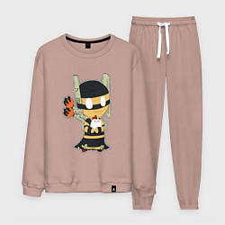 Костюм хлопковый мужской Shadow Shaman Chibi, цвет: пыльно-розовый