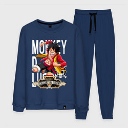 Костюм хлопковый мужской One Piece Monkey Большой Куш Манки, цвет: тёмно-синий